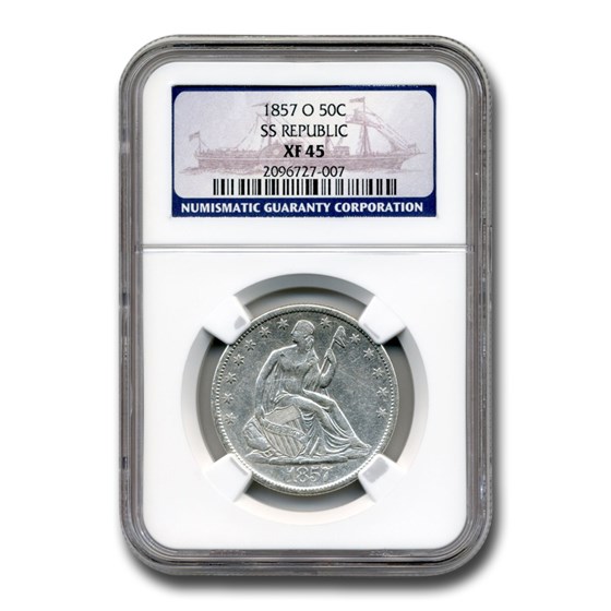 1857-O Liberty Seated Half Dollar XF-45 NGC (SS Republic) 1857-O Liberty Seated Half Dollar XF-45 NGC (SS Republic)